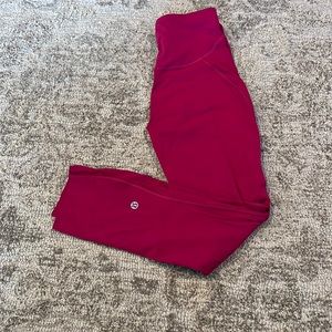 Lululemon base pace tights in raspberry